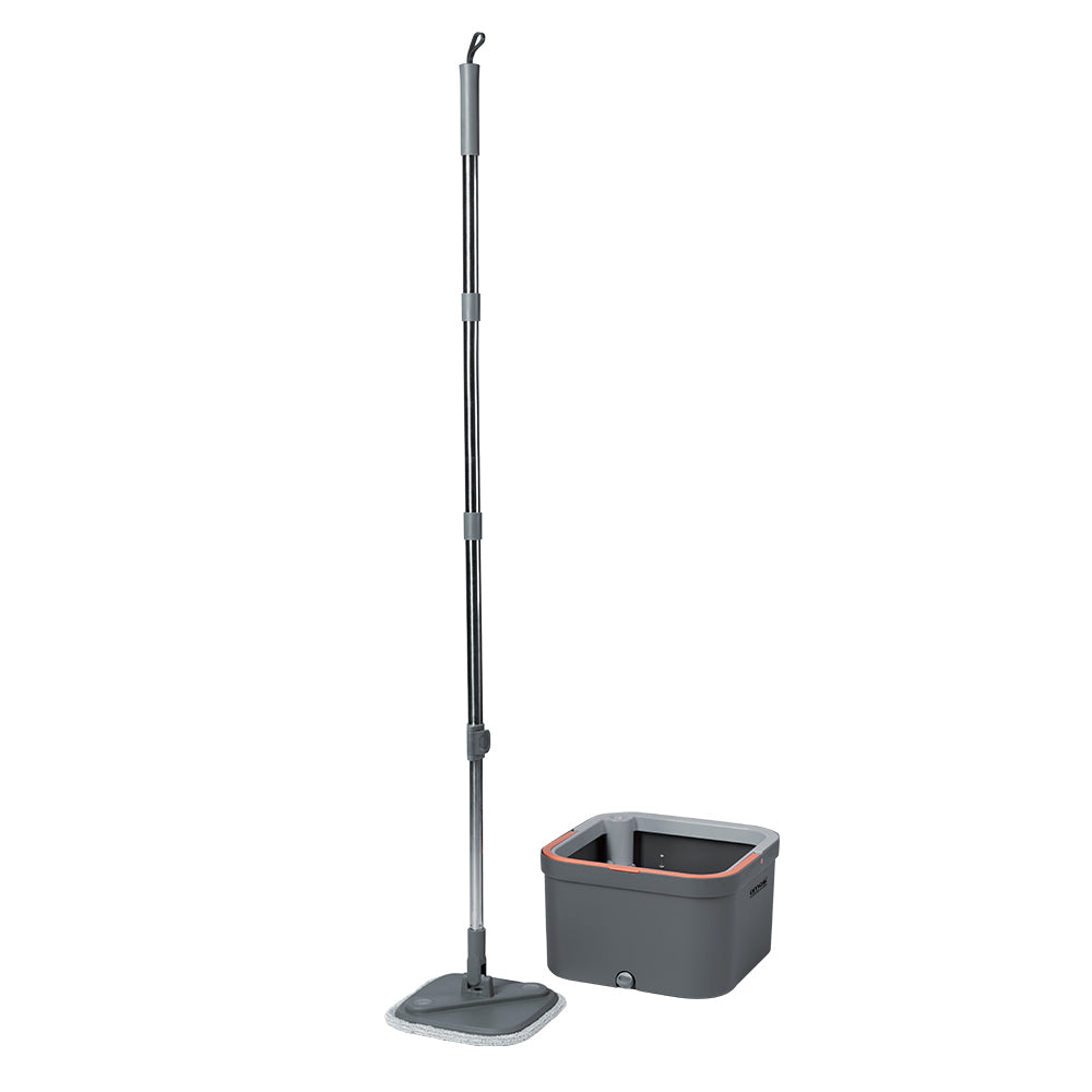 AMOS Turbo Spin Mop & Bucket Set with 3x Microfibre Mop Heads