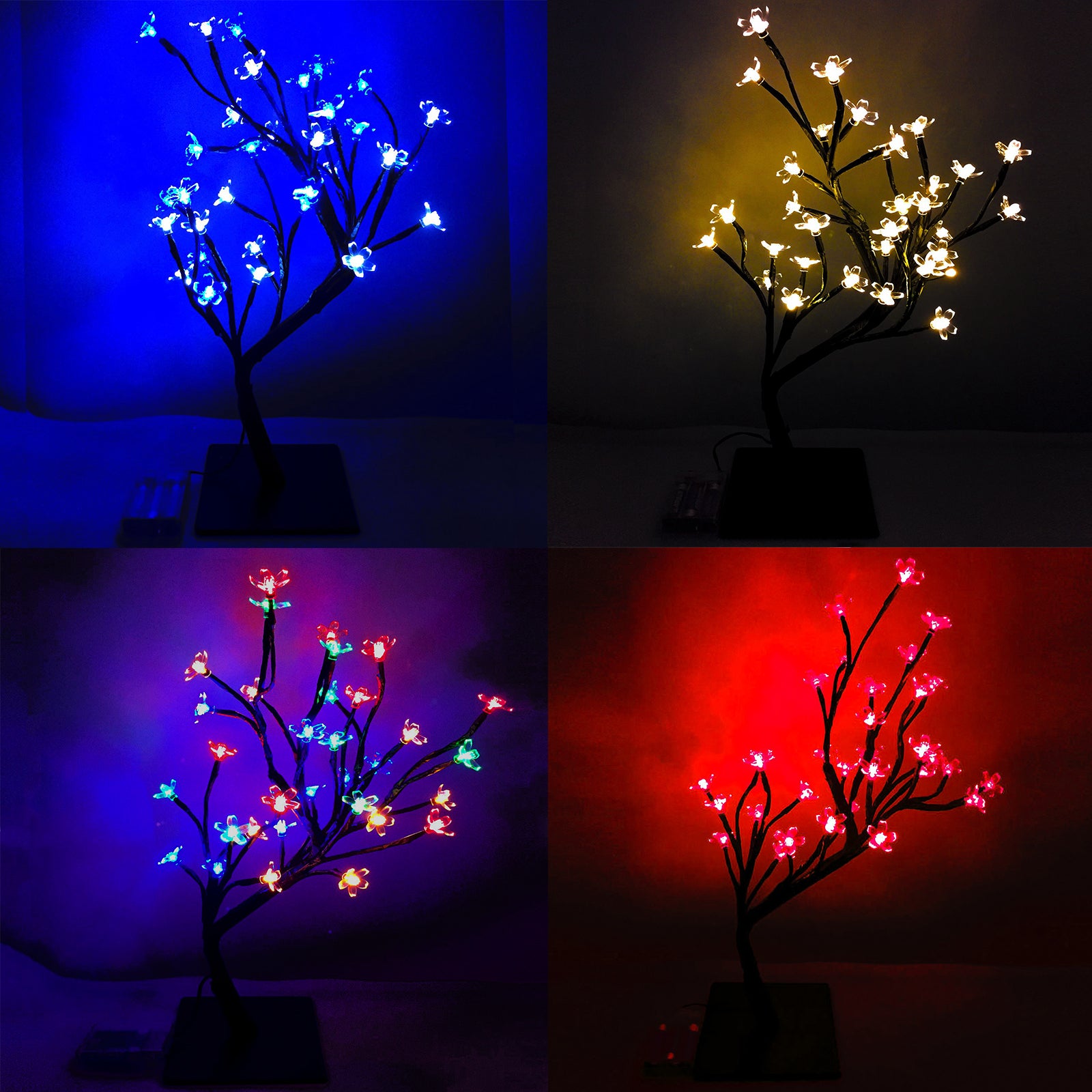 bonsai tree christmas lights AMOS 24 LED Cherry Blossom Tree 40cm Bonsai Christmas Light Home Battery Decoration | Electrical