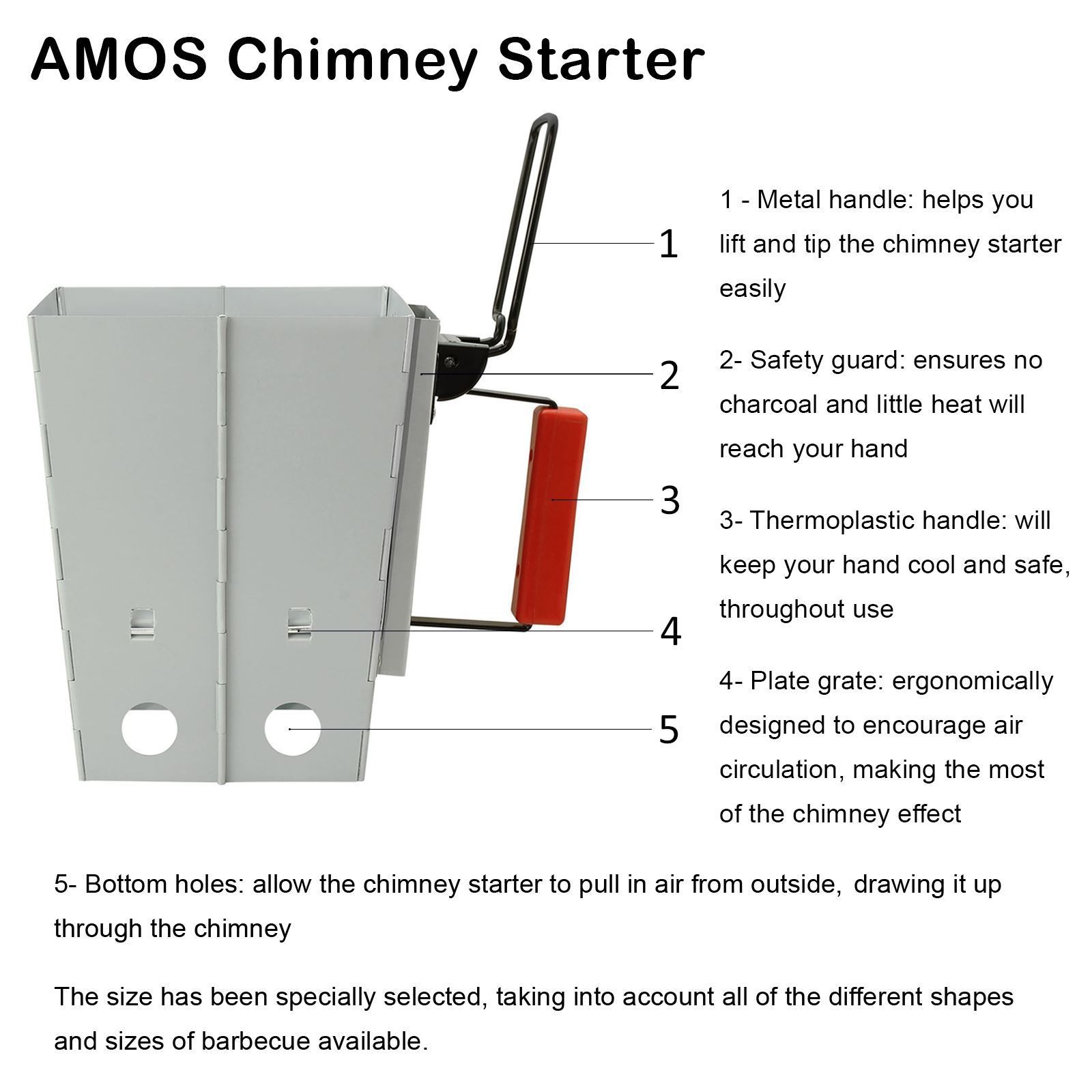 AMOS Collapsible Charcoal Chimney Starter