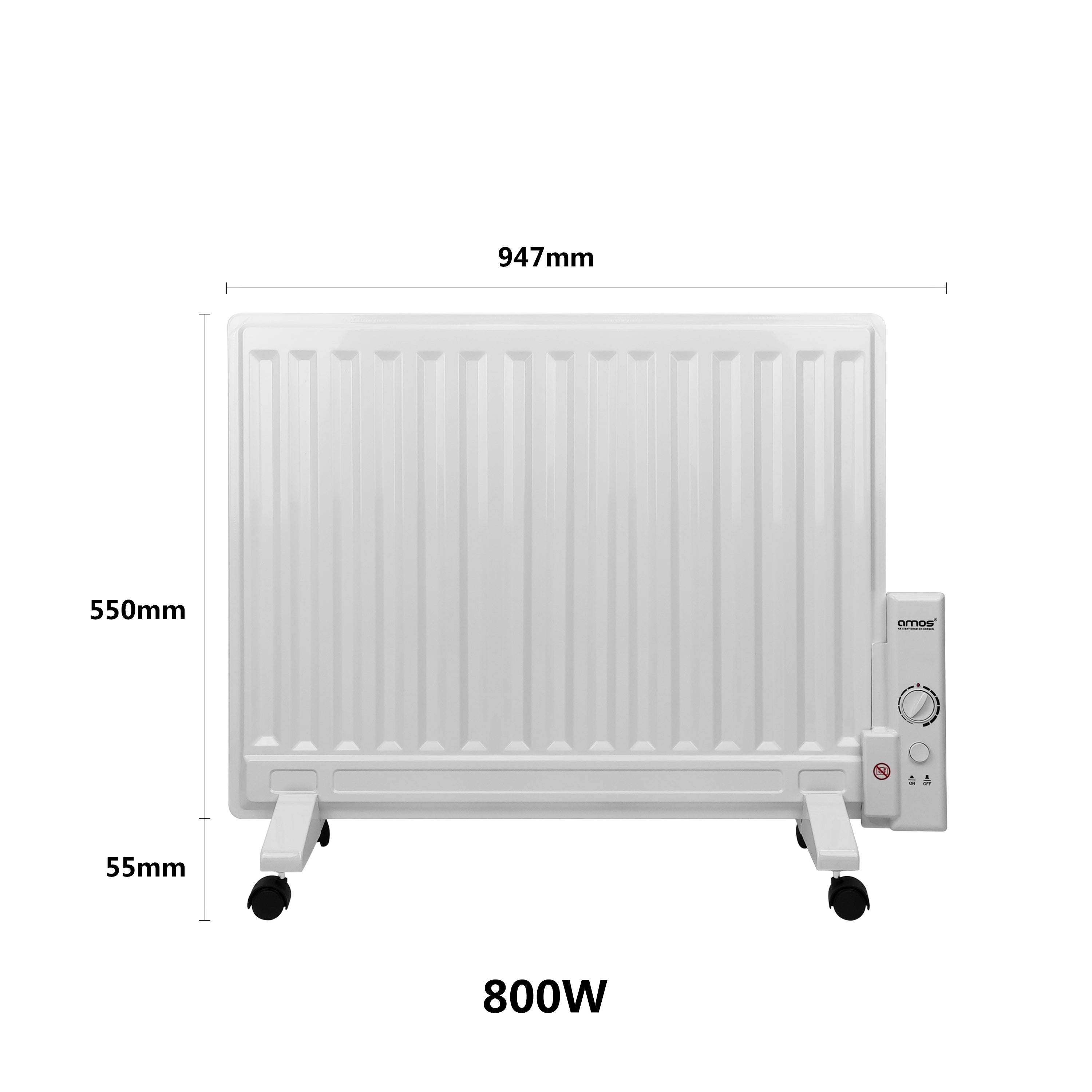AMOS 800W Oil Filled Panel Radiator I Electrical I AMOS UK