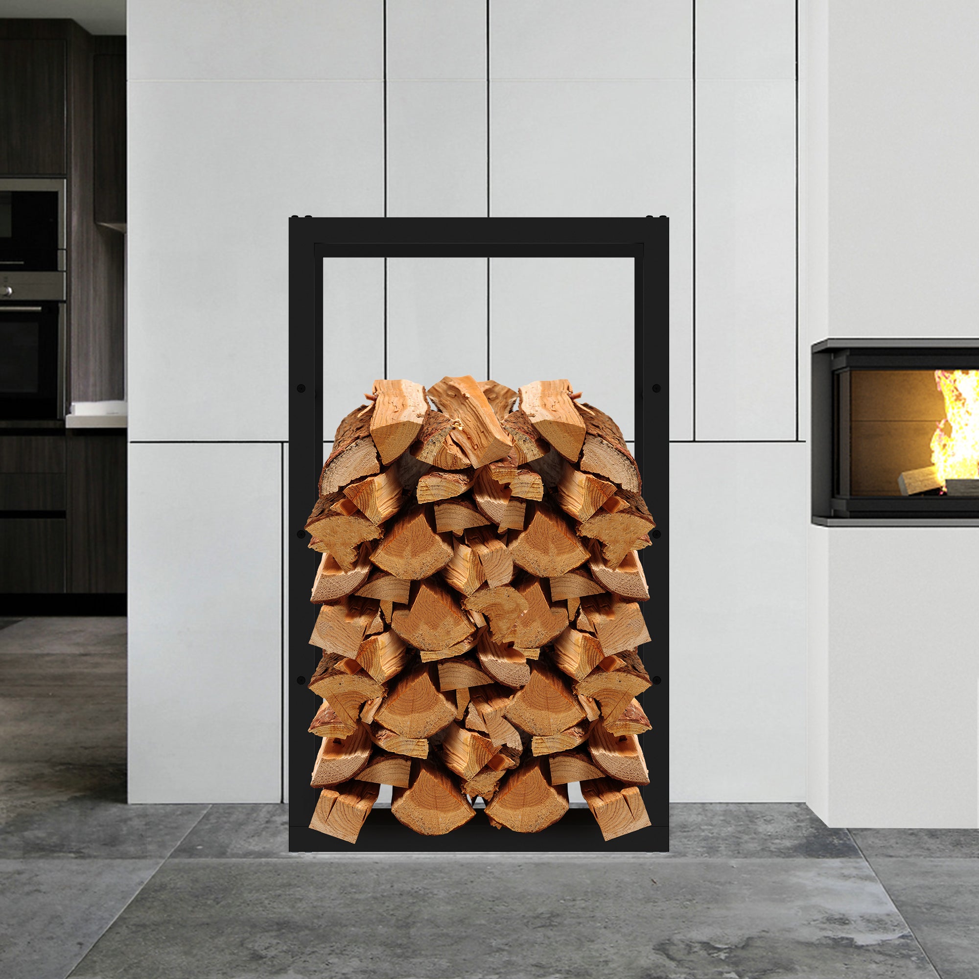AMOS Tall & Wide Metal Firewood Log Holder