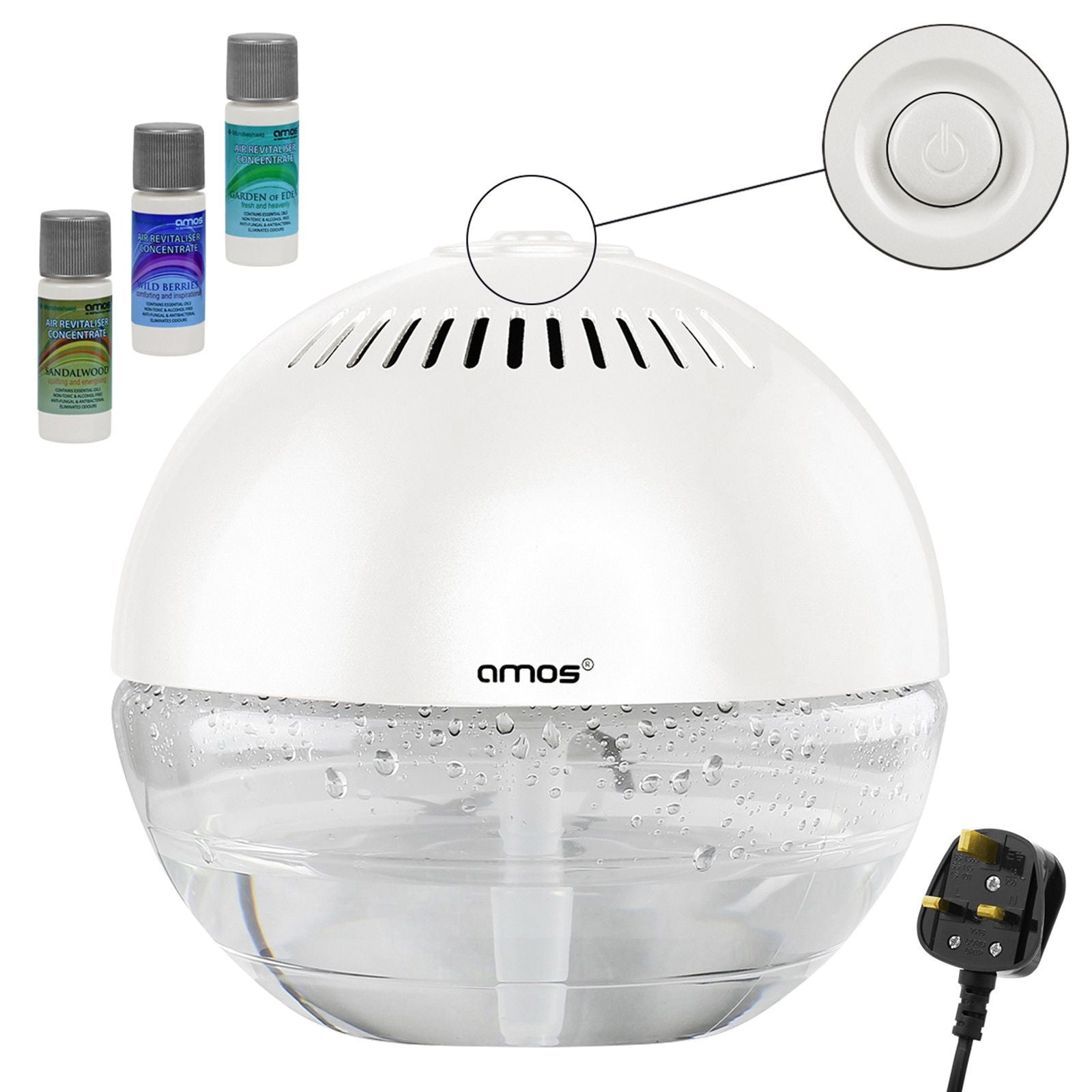AMOS Globe Air Revitaliser Purifier Freshener Ioniser Colour Changing LED Light