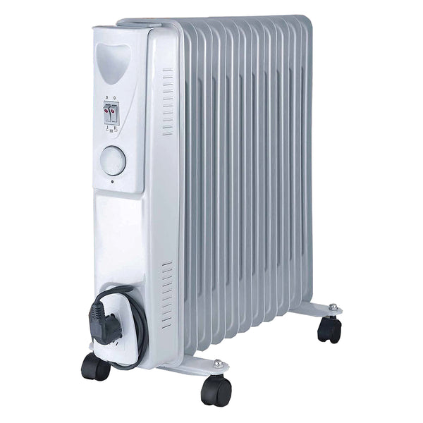 Mainstays Oil-Filled Electric Radiant Space Heater With Adjustable Thermostat, New, HO-0270B, Black